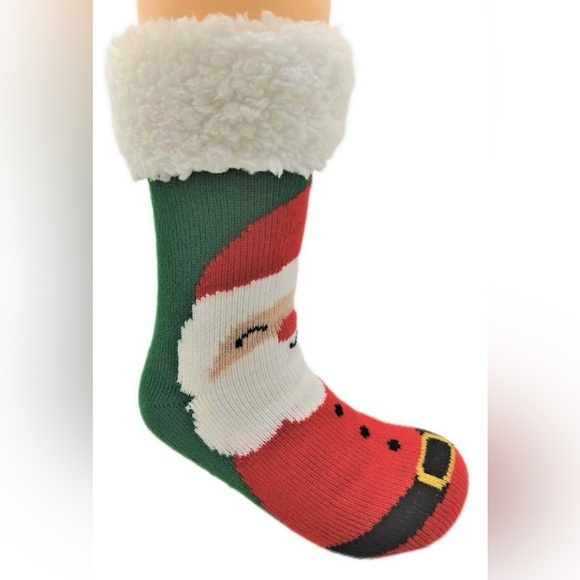 Women’s Holiday Santa Slipper Socks, 1-Pair - Picture 3 of 4